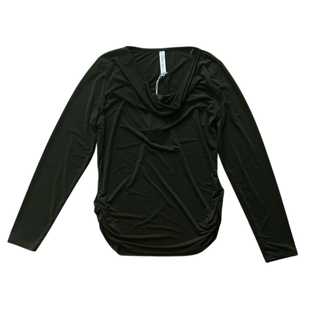 NWT Dear Scarlett Signature Ruched Cowl Neck Long Sleeve Olive Green Top Large